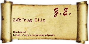 Zárug Eliz névjegykártya